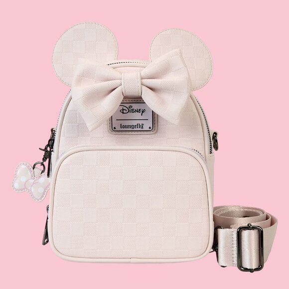 Disney Loungefly Handbags - NWT Disney Loungefly Minnie Mouse Checkered Texture Mini Backpack